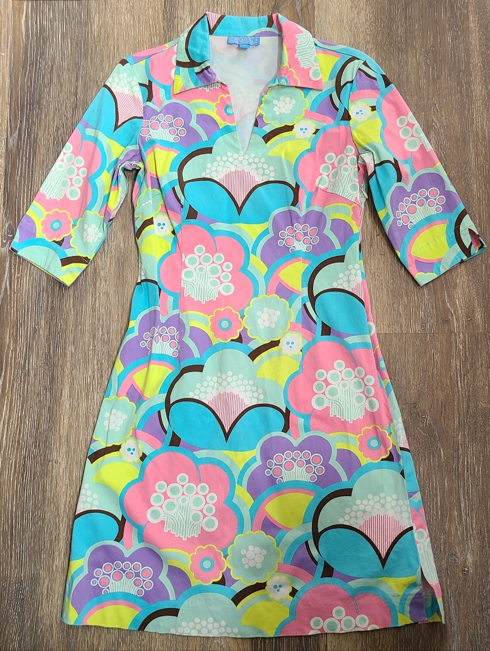 J. McLaughlin 60s Vibe Colorful Mini Dress Size 4